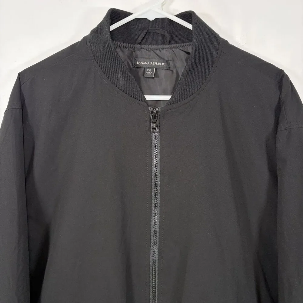 Banana Republic Full Zip Insulated Bomber Jacket Mens XXL 2XL Snap Pockets EUC